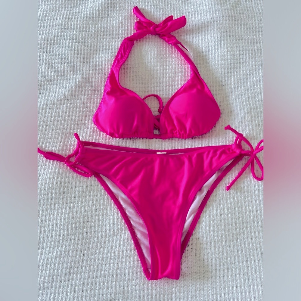Hot Pink Bikini- top and bottom